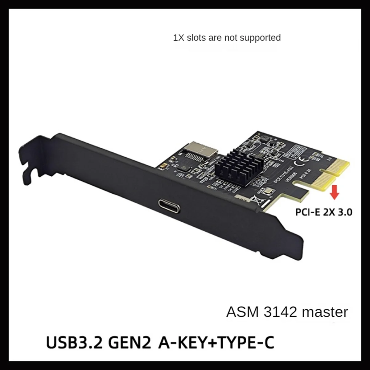 New PCI-Express X2 to Type-E + Type-C Expansion Card USB3.2 GEN2 10Gbps ASM3142 Chip PCI-E to USB-C Adapter for Desktop