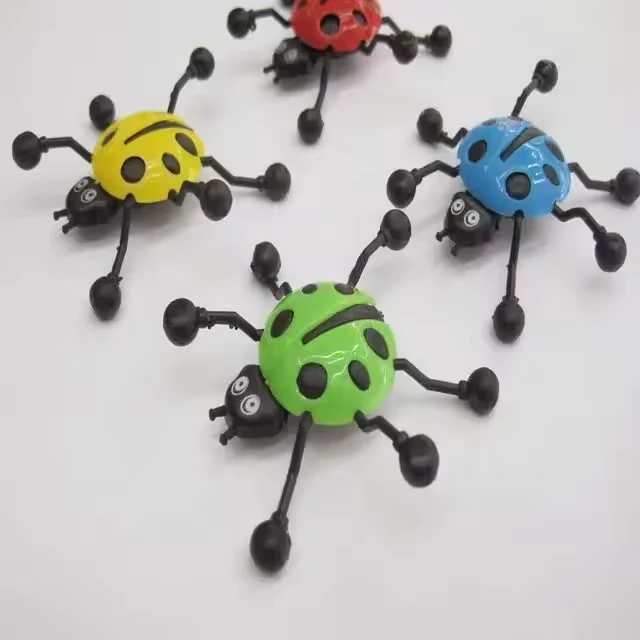 Mini Sticky Seven Star Ladybugs Somersaults Insect Animal Prank Toys Wall Climbers Door Flips Twisted Eggs Children Small Toys