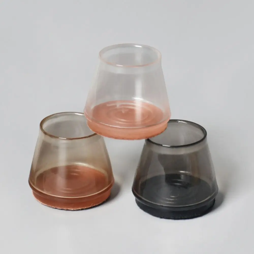 Couvre-pieds de chaise en Silicone Transparent, 8 pièces, couvre-pieds de chaise antidérapants en caoutchouc avec protection de sol ronde en feutre pour Table