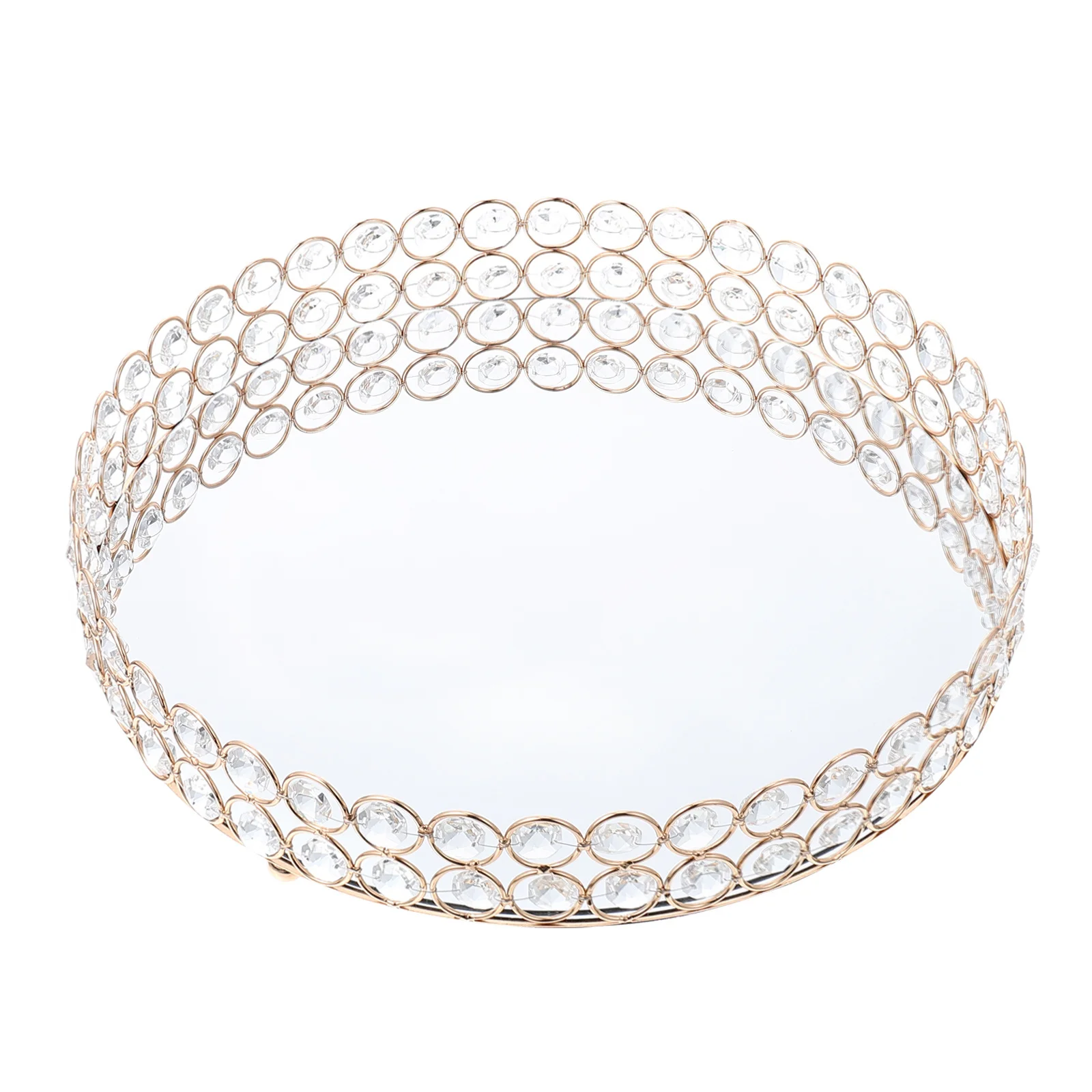 Practical Jewelry Organizer Elegant Round Tray for Earrings Rings Cosmetics Sundries Storage Home Dressing Table Decor
