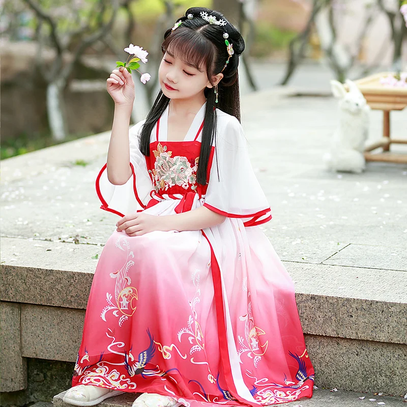 

Children's Hanfu children's clothes 2022 girls' summer dress little girls' Chinese Tang costume antique princess skirt