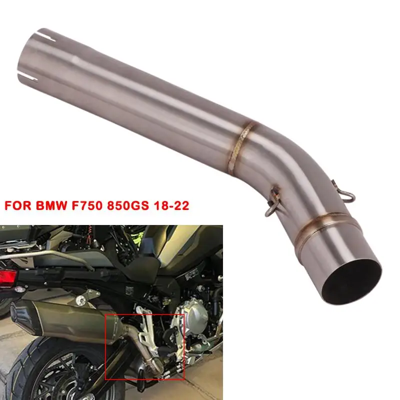 

51MM For BMW F750GS F850GS 2018-2022 Motorcycle Exhaust Pipe Stainless Steel Mid Link Pipe Slip On Escape Connection Tube