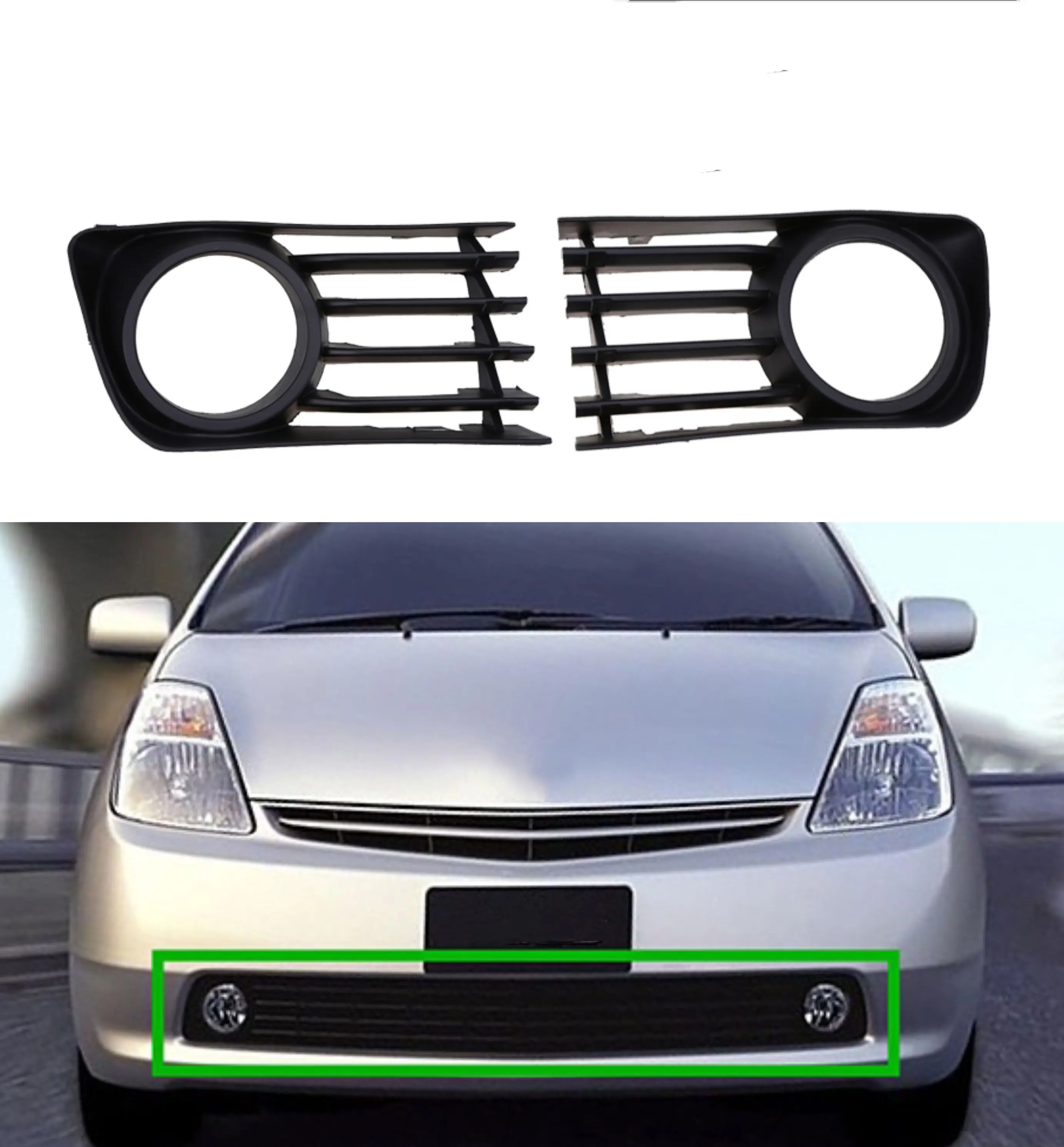 

ABS Front Bumper Fog Lights Grilles Cover for Toyota Prius NHW20 2004 2005 2006 2007 2008 2009 Exterior Parts Accessories