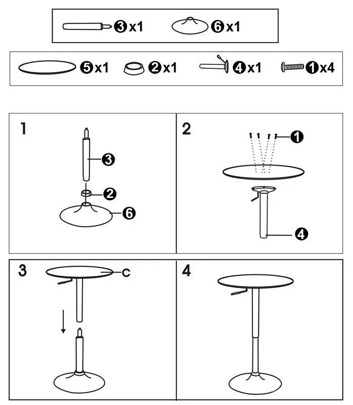 US Swivel Counter Height Table, Adjustable Pub, Bistro, Bar, Cafe Table, US Modern