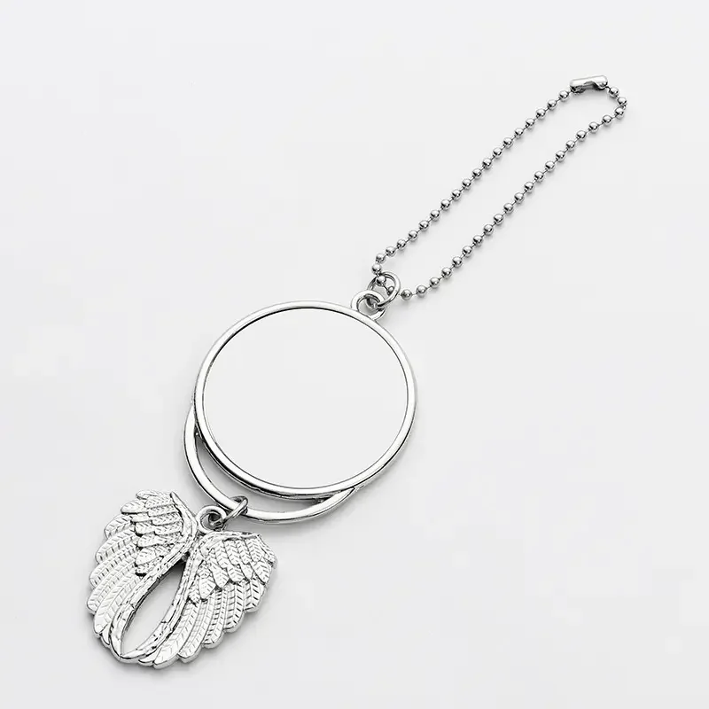 Sublimation Blank Angel Wings Pendants Gold Sliver Colors Women Girl Gift Christmas Tree Ornament Decorations Car Keychain