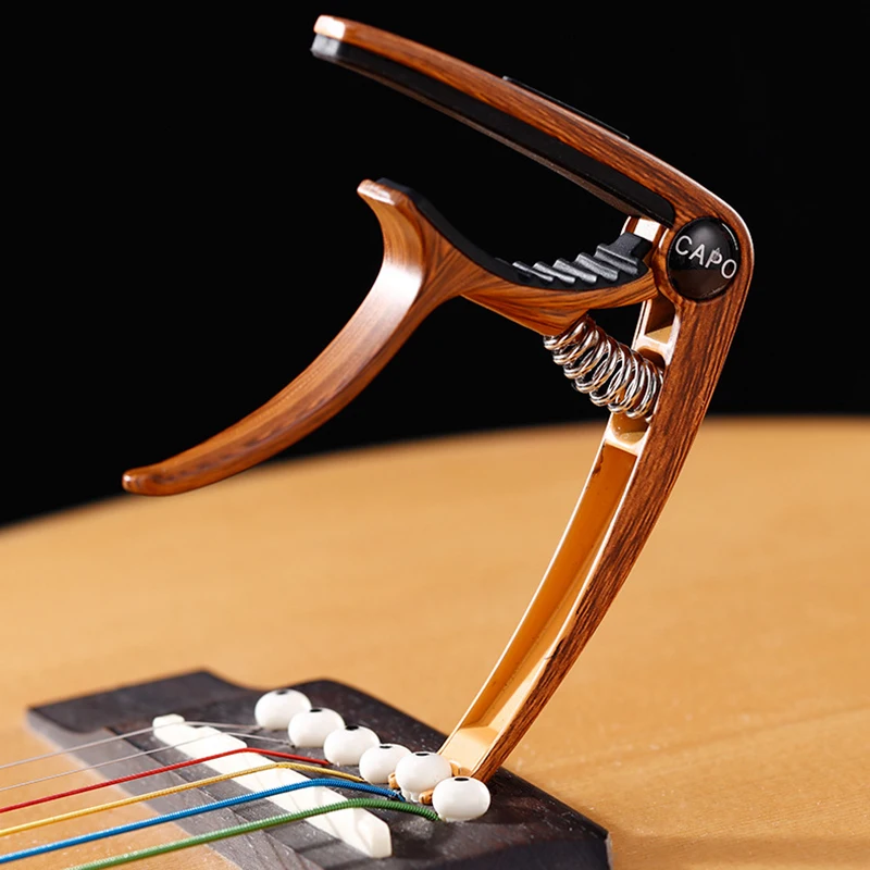 Metal Guitar Capo Tuner Clamp Professional Key Trigger Single Hand Capos Clip Zinc Alloy for Acoustic Electric Guitar with Pick