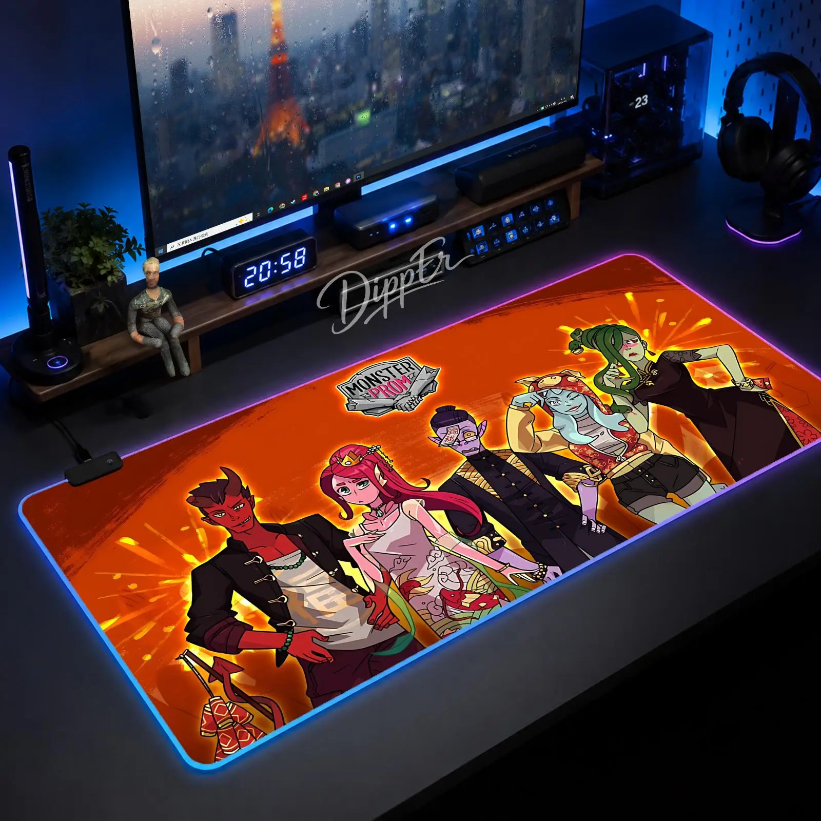 

A-Monster Prom Mouse Pad Large Size LED Glowing Table Pad XXL Gaming Non-slip Rubber Mat With Backlight
