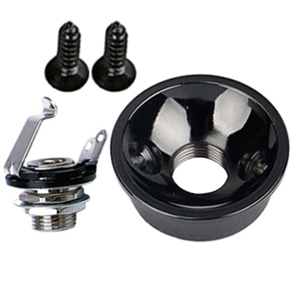 

Guitars Jack Set Electric Sockets Rectangular Metal Output Replacement Connector Pocket Black Mount