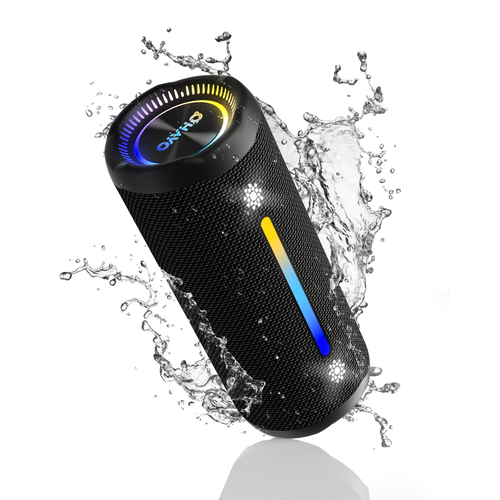 

OHAYO Portable Bluetooth Speaker with Dazzling Lights, 25W HD Audio, IPX7 Waterproof, Deep Bass, 24H Playtime, Stereo Pairing