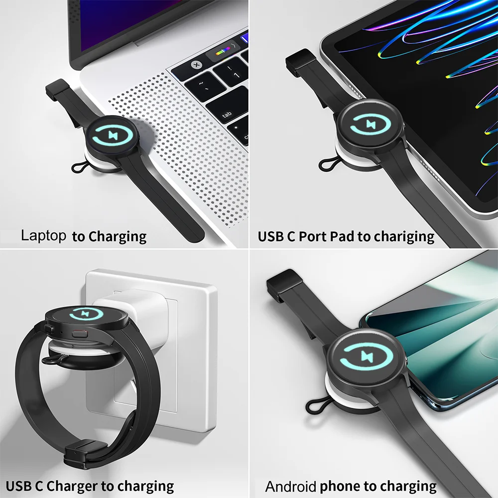 Watch Magnetic Wireless Charger For Samsung Galaxy Watch 8/7/6/5/4 Classic/Ultra/Active 2 Type C Port Charging