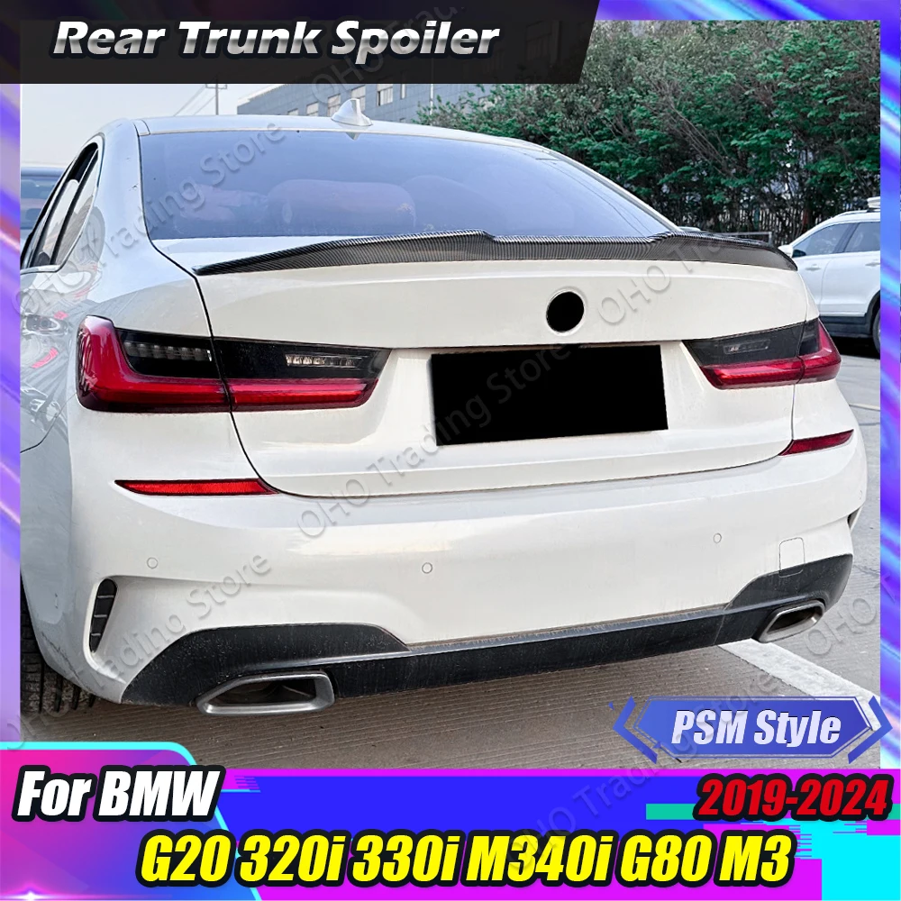 

PSM Style Car Rear Trunk Roof Spoiler For BMW 3 Series G20 G80 M3 320i 325i 330i 2019-2024 Tail Wing Trim Trunk Lid Body Kits