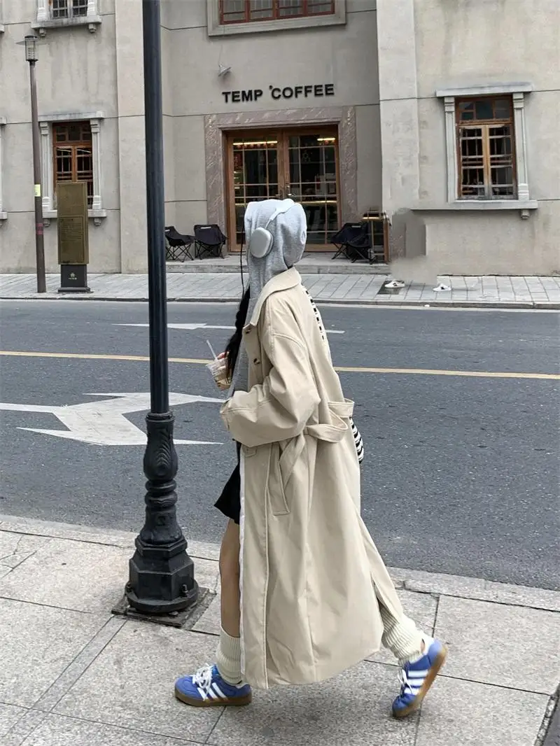 

Удлиненная женская куртка-ветровка Street Sle в американском стиле, свободного кроя, осенне-зимняя, премиум-класса, с квадратным воротником