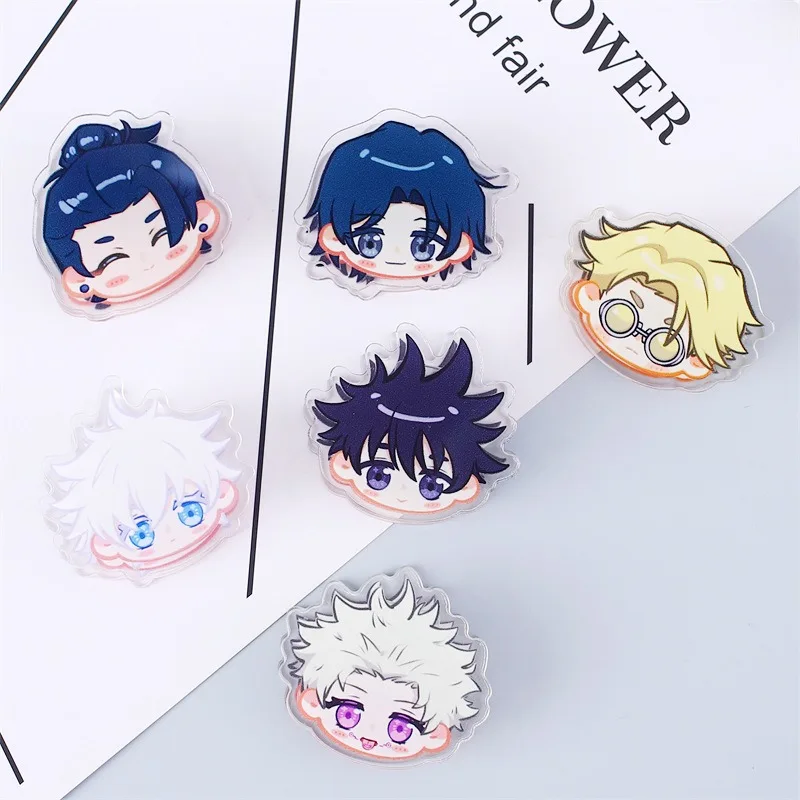 Jujutsu Kaisen Anime Note Pp Clip Folder Storage Cute acrílico Peripheral Gojo Toge Suguru Megumi Decorate Gifts, 6 piezas por juego