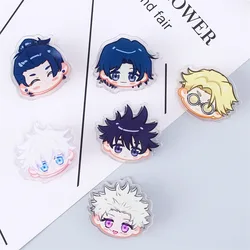 6pcs/set Jujutsu Kaisen Anime Note Pp Clip Folder Storage Cute Acrylic Peripheral Gojo Toge Suguru Megumi Decorate Gifts