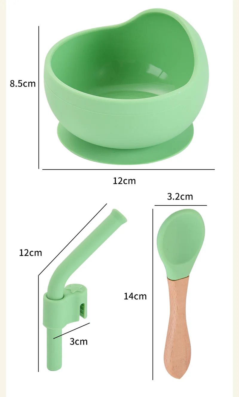 Ensemble de bols d'alimentation en silicone de qualité alimentaire pour bébé, bol d'alimentation étanche pour enfants avec cuillère, ensemble de vaisselle britannique pour enfants, document solide