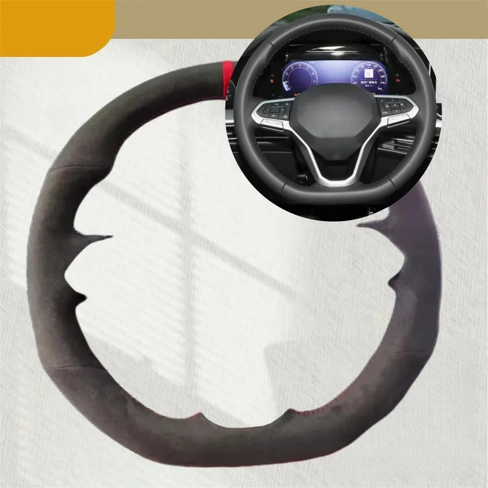 

Car Steering Wheel Cover For Volkswagen VW Atlas Golf 8 Mk8 Jetta Passat B9 Tiguan Suede Leather Car Accessories Steering Wrap