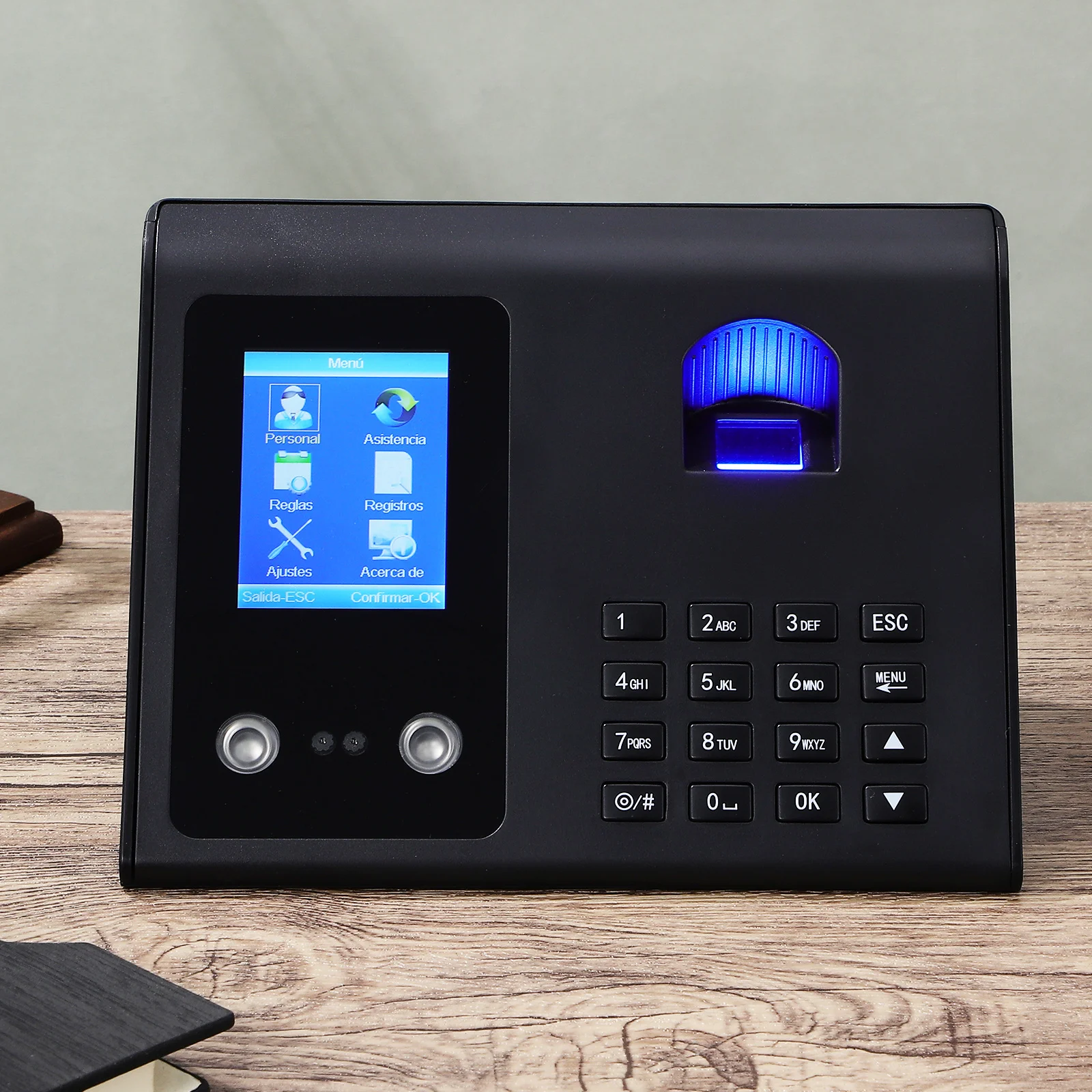 

1pc Facial Recognition Attendance Machine 8-Inch Fingerprint Time Clock For Employee Check-In Usb Export Low-Light Detection