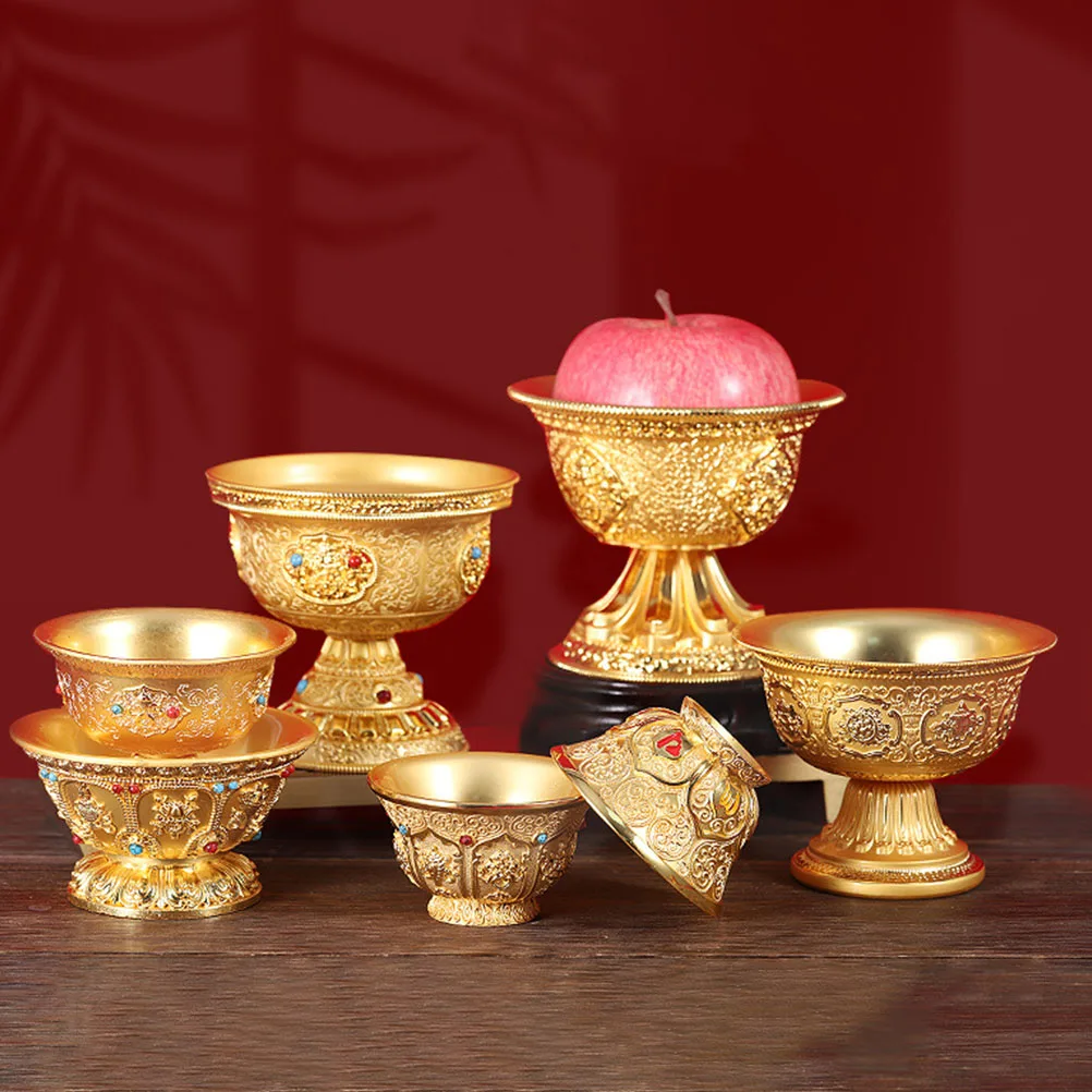 

Diamond Highball Cup Copper Offering Bowl Golden Design For Home Decor Temple Yoga Meditation Water Offering Bowl