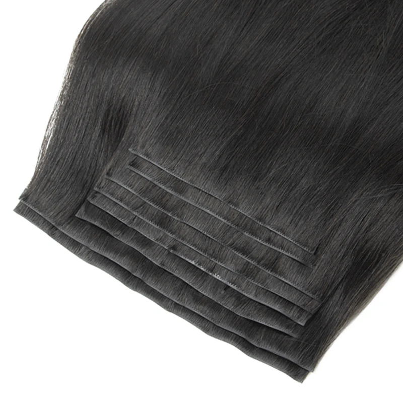 Invisible PU Clip In Human Hair Extension Seamless Tape Weft Thin and Soft Tape Weft 8Pcs/set 12-22inch 100G 120G