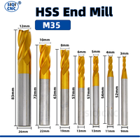 HSS M35 4321 Milling Cutter Set 1.5-12mm End Mill Titanium Coating 4 Flute CNC Router Bit For Metal Steel And Wood Tool