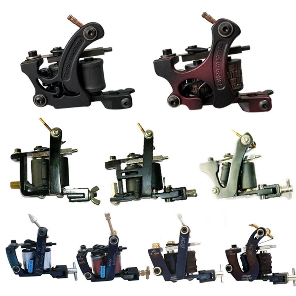 

Профессиональный катушечный тату-пулемет, чугунный 10-оберточный катушечный тату-пистолет для лайнера и шейдера, принадлежности для тату-машины