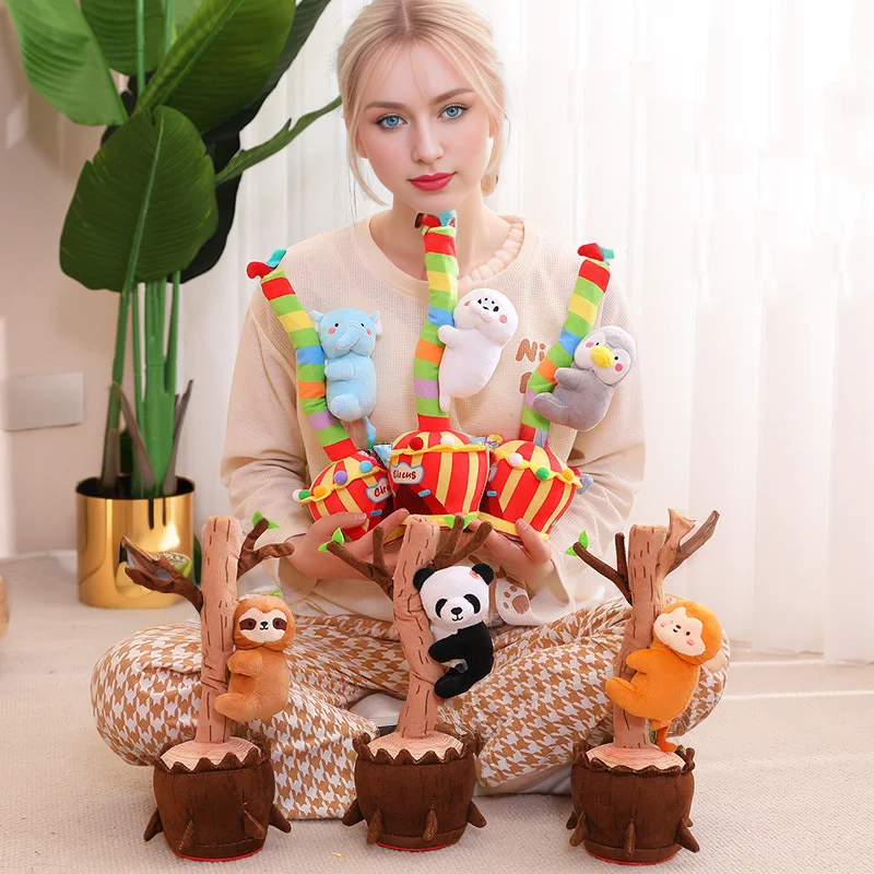 

33cm Cartoon animal cactus electric toy can sing wriggle learn to talk sway birthday gift Children's toy stuffed animal