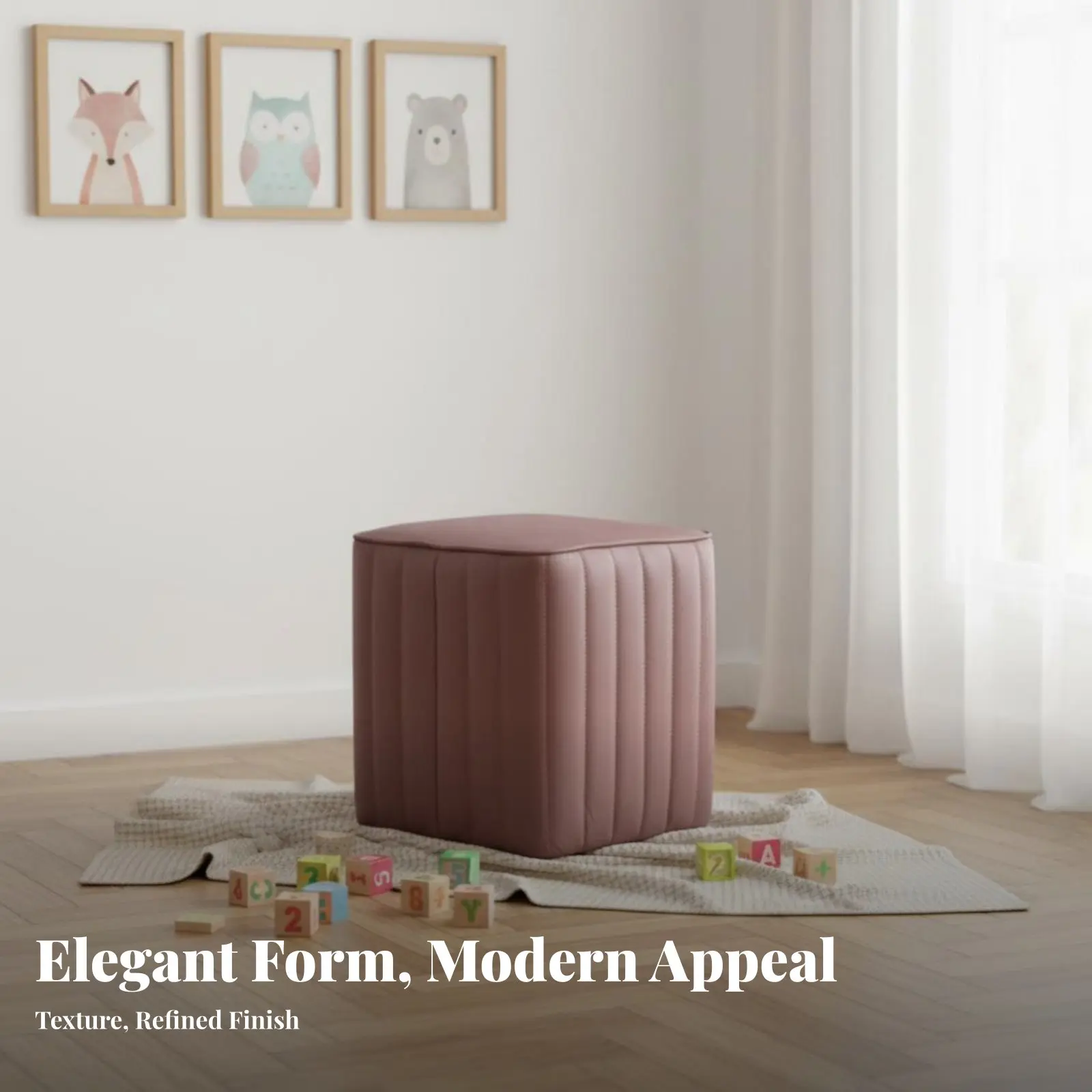 

Upholstered Cube Pouf Minimalist Design Small Stool Soft Padded Seat Multifunctional for Homeowners, Living Room, Entryway, Dorm