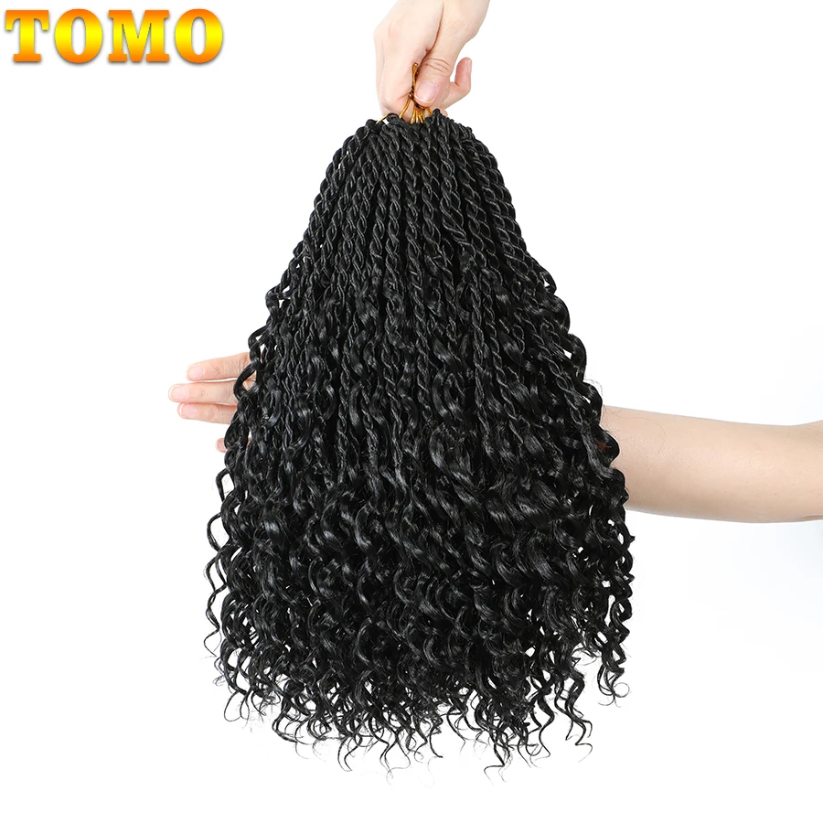 

TOMO Short Boho Senegalese Twist Crochet Braids for Girls Ombre Synthetic Braiding Hair Extensions For Daily 14Inch 20Strands