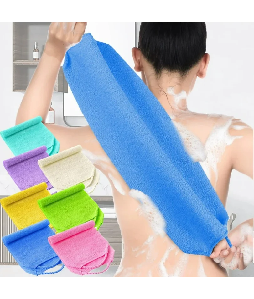 Sheet Exfoliating Bath Towel Bath Stretchable Back Full Body Scrub Towel Super Absorbent Scrub Towel Bathroom Supplies