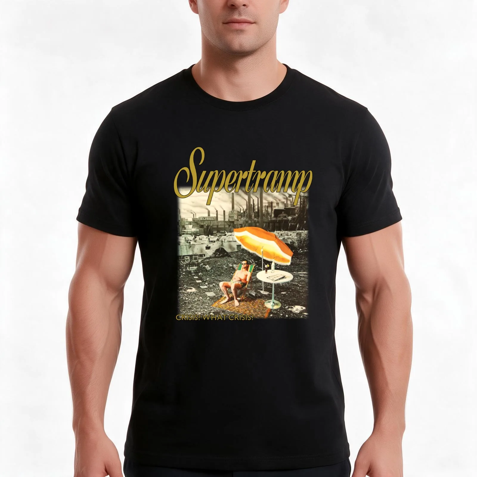 Súpértrámp Crisis What Crisis T-Shirt Summer Casual Cotton Tee Oversized Streetwear Tops Vintage Graphic Print 100% Cotton