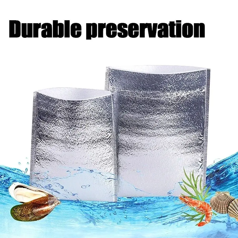 10Pcs/Pack Ice Cold Warm Aluminum Foil Bag Delivery Carrier Food Thermal Insulation Bag 2mm Packing Cooler Bag Drink Storage
