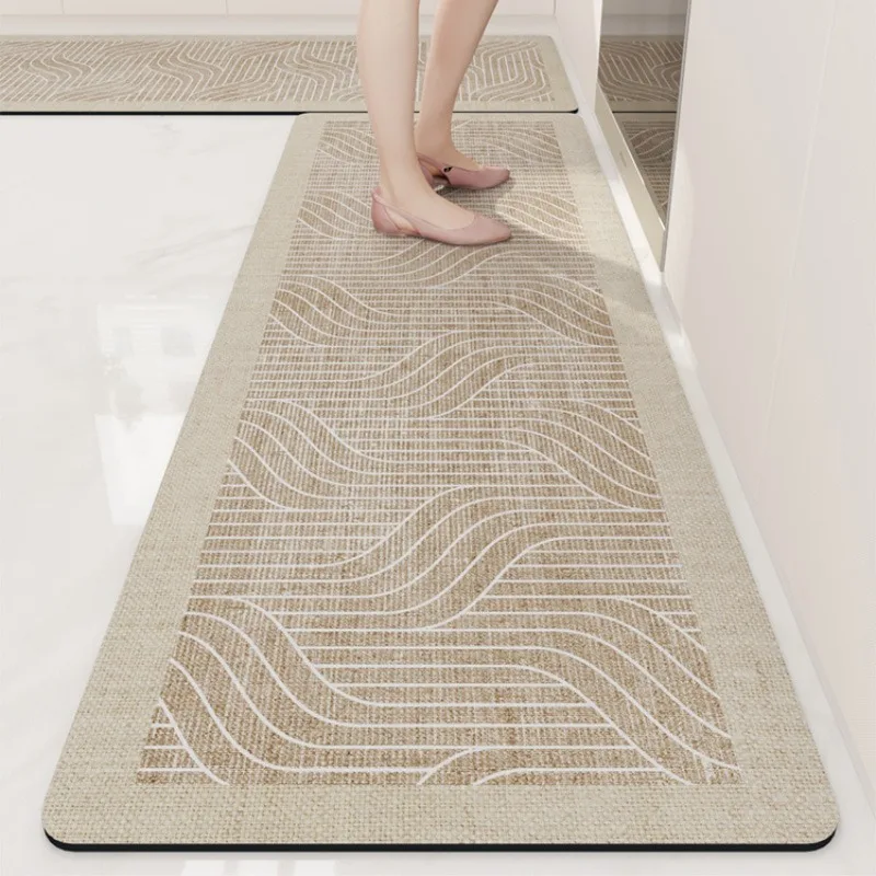Kitchen Floor Mat Non-slip Oil-proof Waterproof Carpet Simplicity Solid Color Pattern Rug Long Size Home Decor Mats 양탄자
