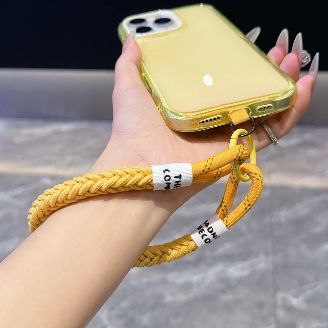 Lanyard Short Bracelet Straps Keychain Braid Small Waves Design for Mobile Phone Accessories