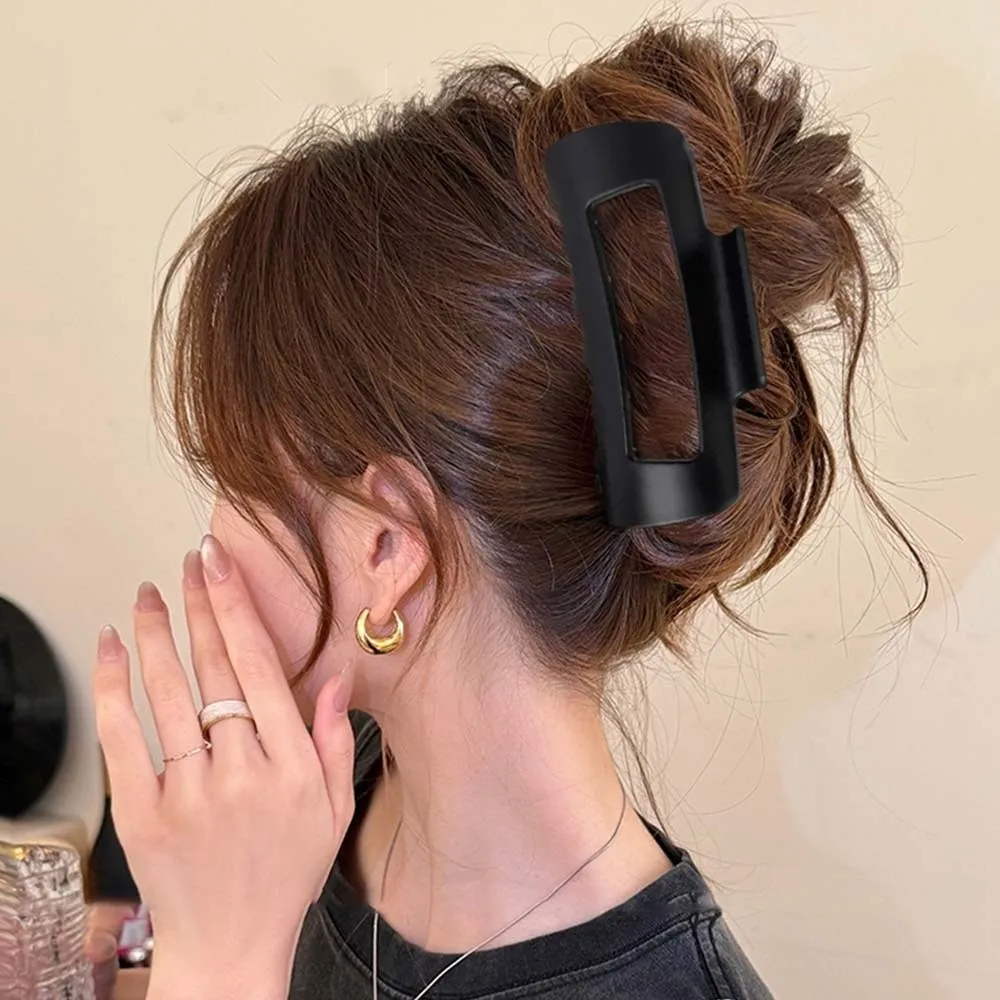 안전한 실리콘 상어 클립 한국 스타일 사각형 탄성 플라스틱 헤어 클로 헤어그립 헤드웨어 직선 모양 헤어 클로 작업