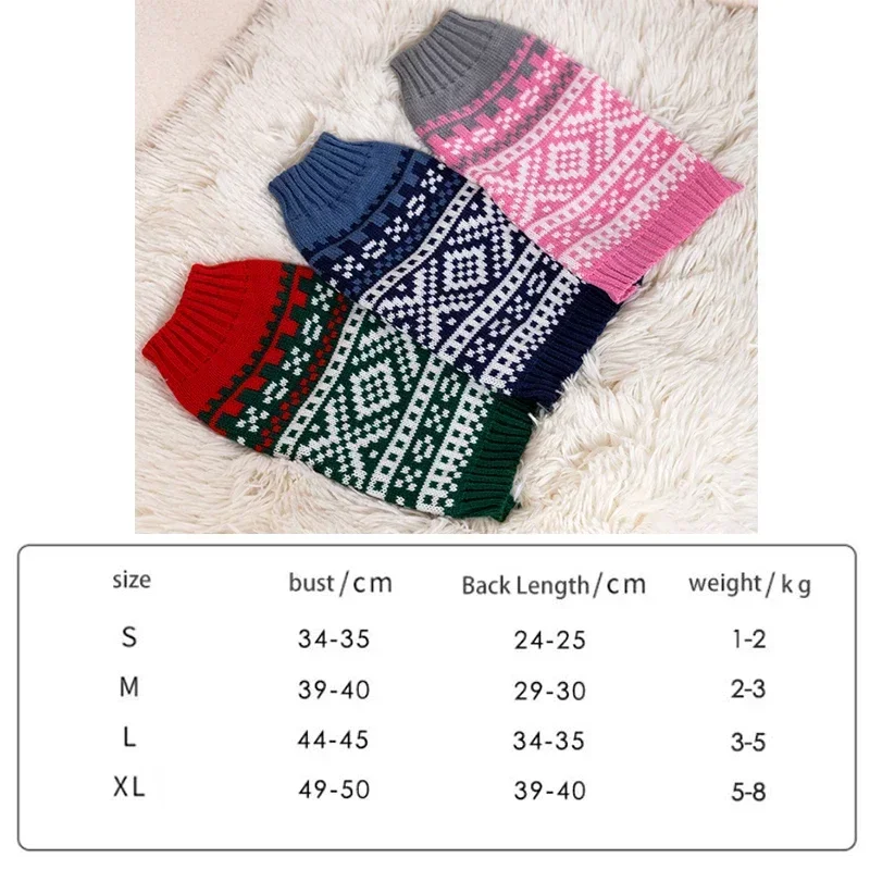 Pet Clothes for Small Medium Dogs Dog Winter Clothes Knitted Chihuahua Puppy Pet Sweater Yorkshire Pure Dog Sweater Ropa Perro