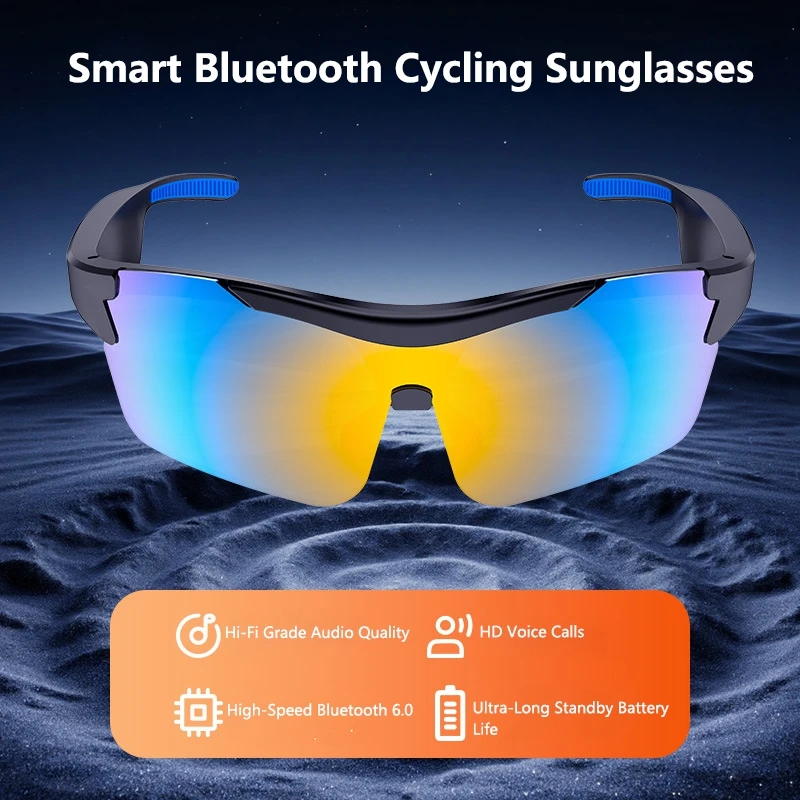 AI Smart Translation Glasses Bluetooth Sunglasses Outdoor Sports Eyewear UV Protection Support Hands-Free Call Music Play
