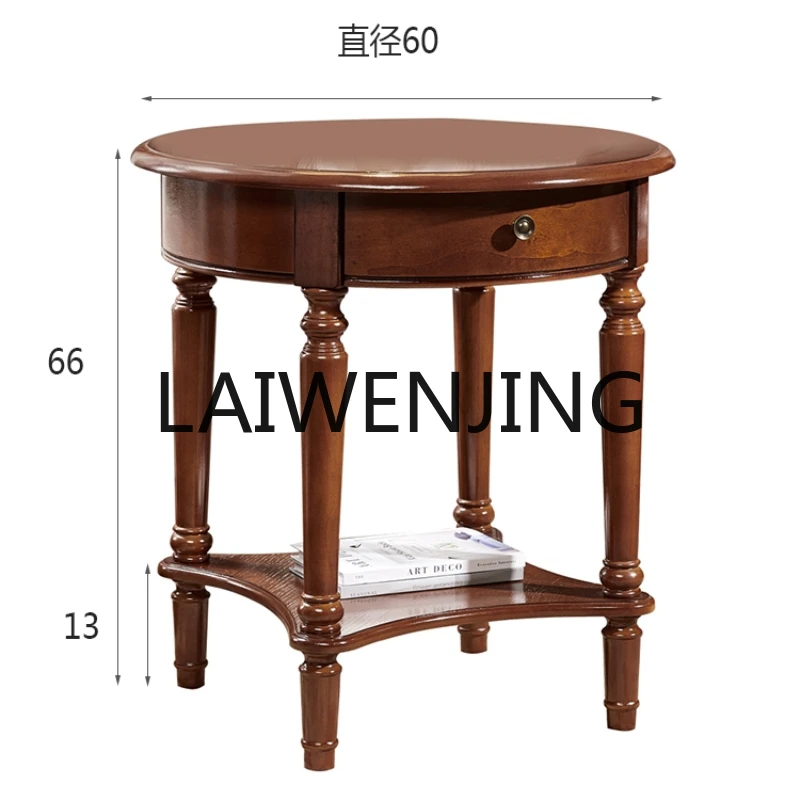 RWJ Retro Small Tea Table Movable Antique Solid Wood Corner Machine