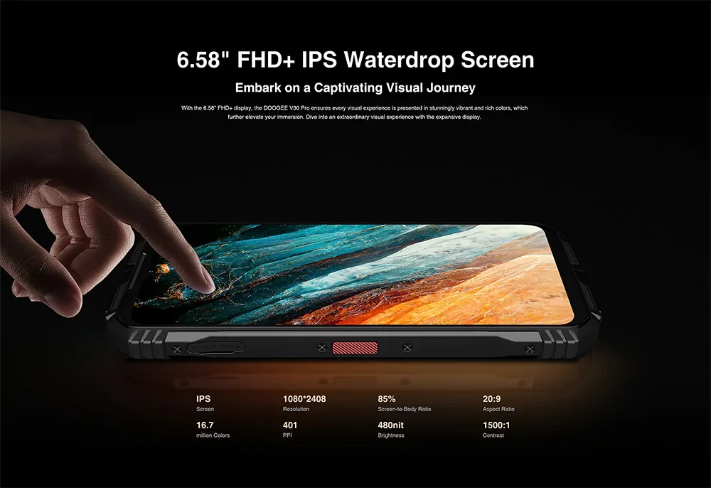 Doogee v30 pro 5g smartphone 32gb 512gb 200mp câmera dimensão 7050