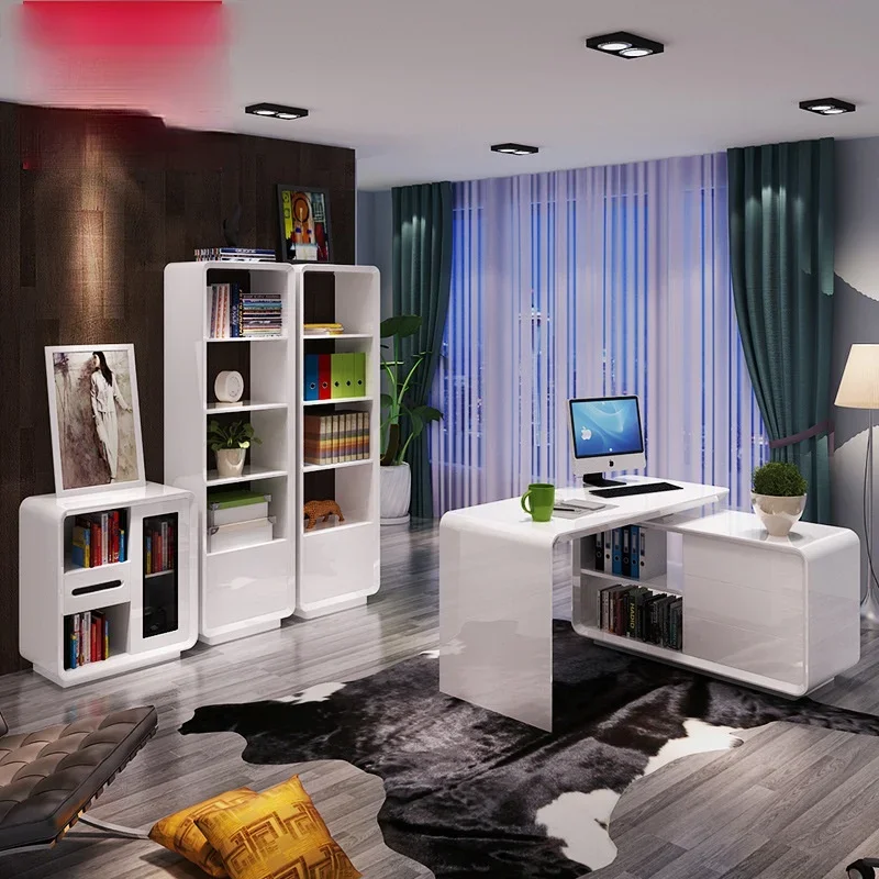 White desk Modern plate paint multi-function computer desk desk