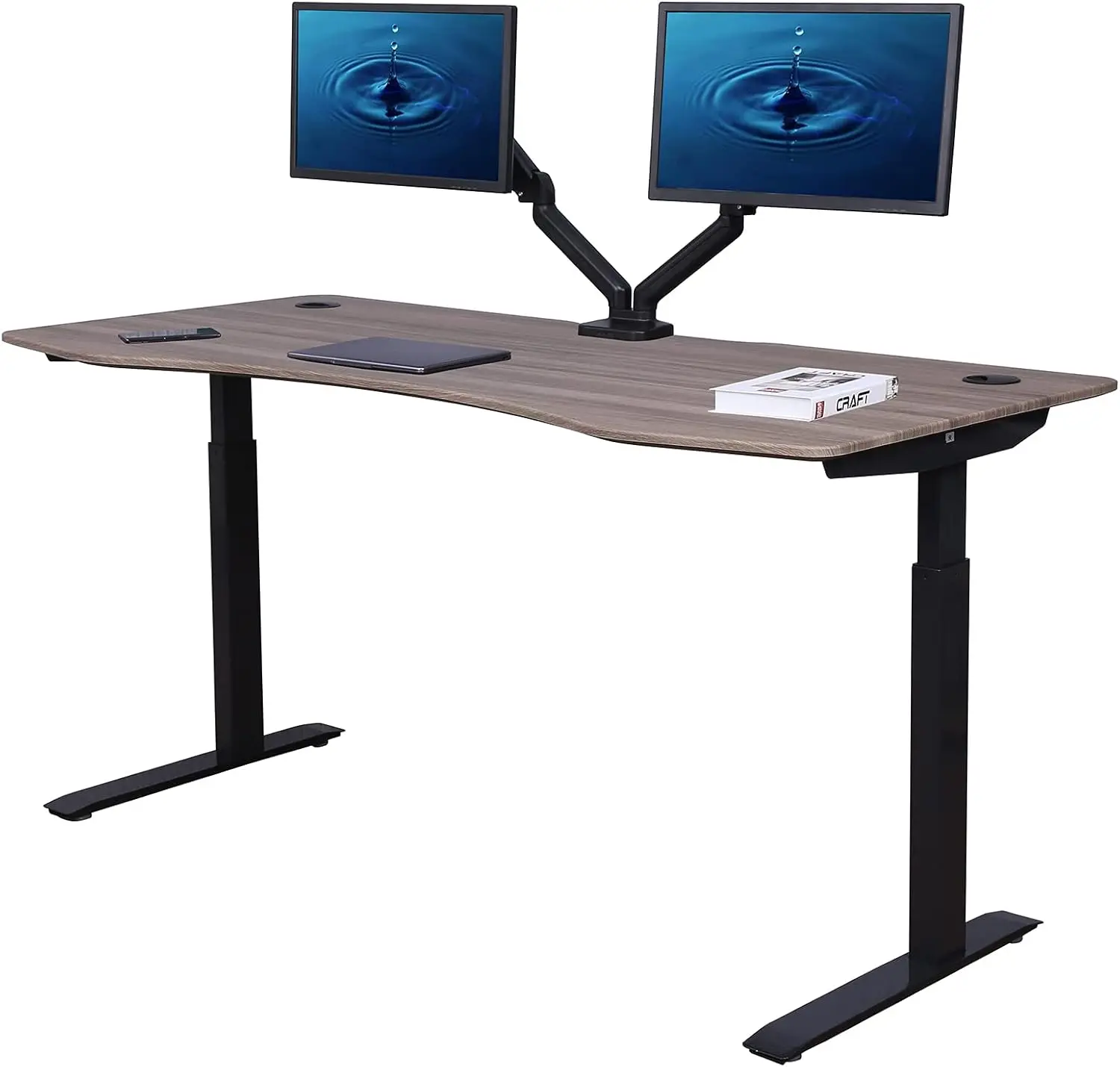 

ApexDesk Elite Pro Series 71" x 33" Electric Height Adjustable Stand up Desk, Sit Stand Home Office Desk, Computer Desk - Curved