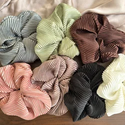 Silky Cream Glossy Large Hair Scrunchies Vintage Gentle Solid Color Hair Band Headband for Women Girls Elegant Elastic Hair Rope