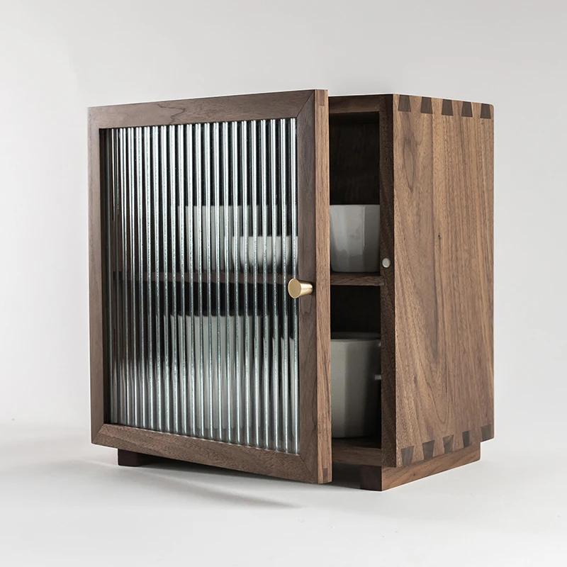 

Черный орех, шип «ласточкин хвост» и врезной небольшой шкаф Changhong, стеклянный дверной шкафчик, товары для ухода за кожей дома, шкаф для хранения чашек