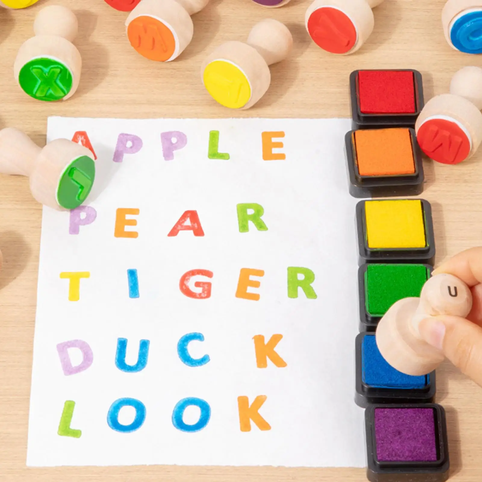Alphabet Stamps For Kids Alphabet Spelling Interactive Educational Toys Kids Letter Stampers Desk Games For Boys Girls Preschool