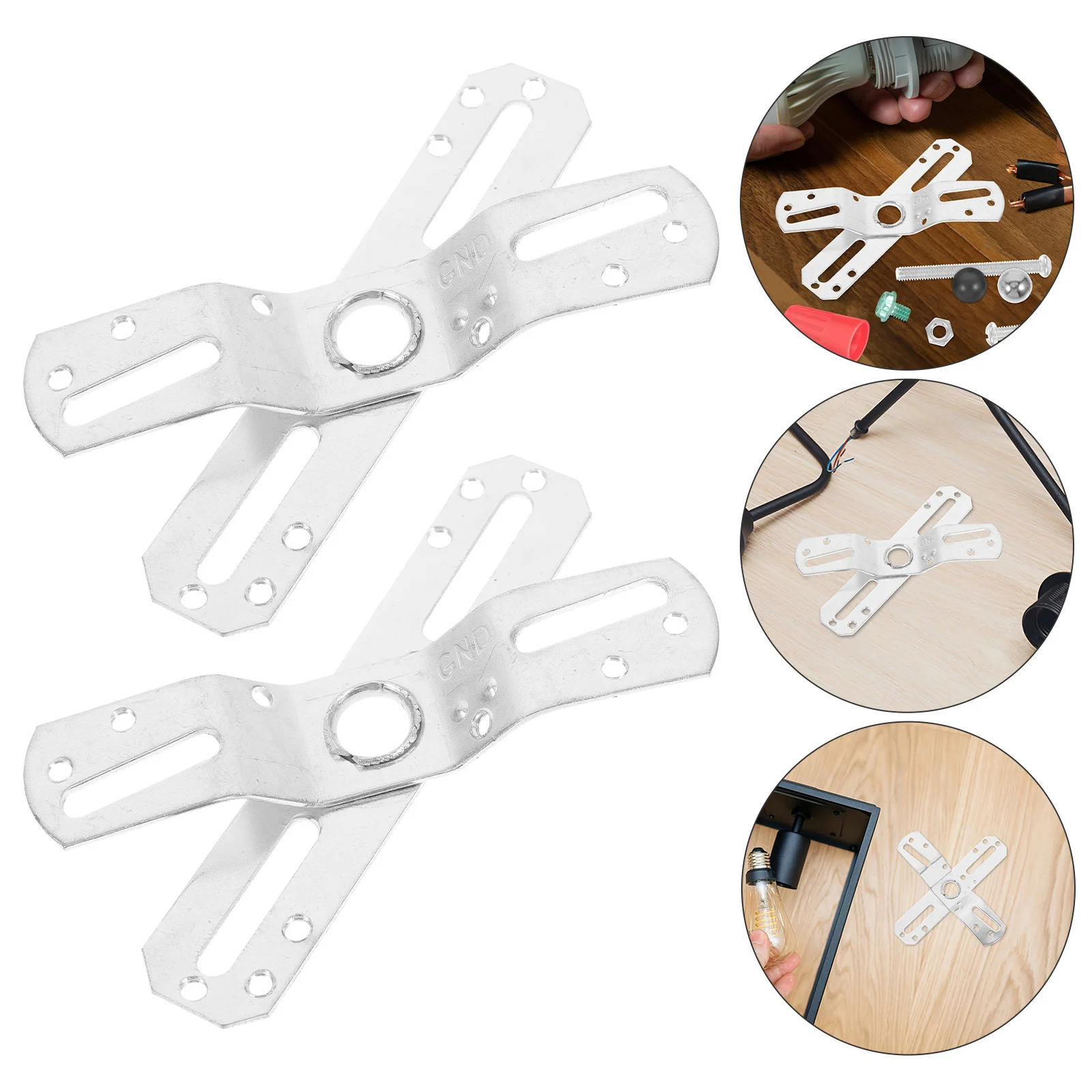 

2 set Universal Lamp Mounting Bracket Stainless Steel Wall Ceiling Light Fixture Crossbar Mounting Kit For Home Lighting