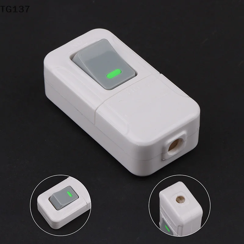 White ON/OFF Push Button LED Table Lamp Switch 6A 250V Midway Control Power Switch For Cab Bedside Lighting
