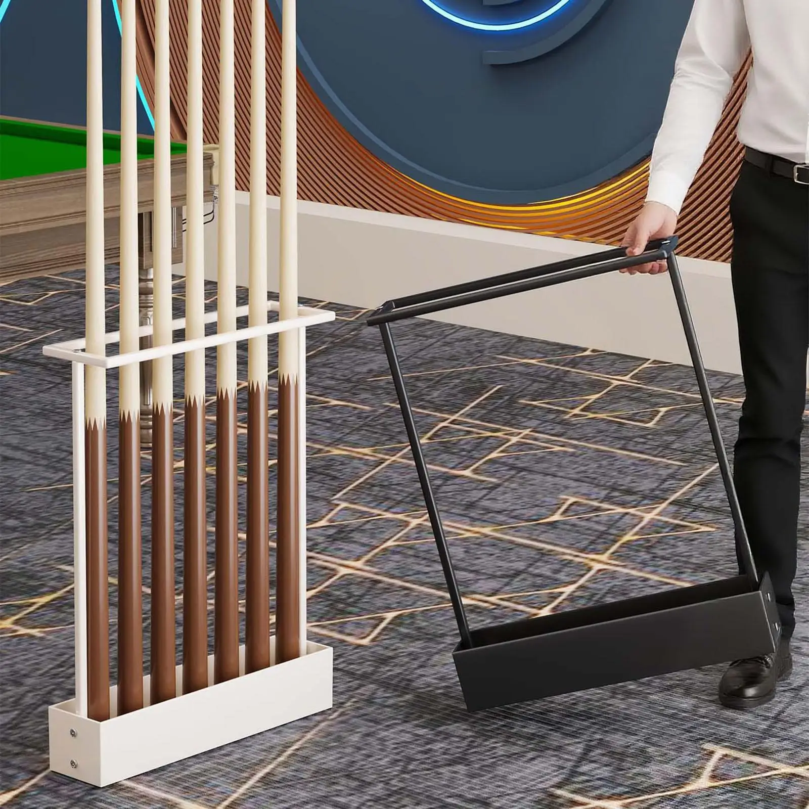 

Billiard Cue Stand As Storage Rack And Floor Stand Versatile Cue Holder Also for