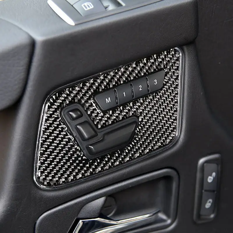 

2pcs For Mercedes Benz G Class W463 2013-2018 Car Interior Accessories Soft Carbon Fiber Seat Switch Adjustment Panel Cover Trim