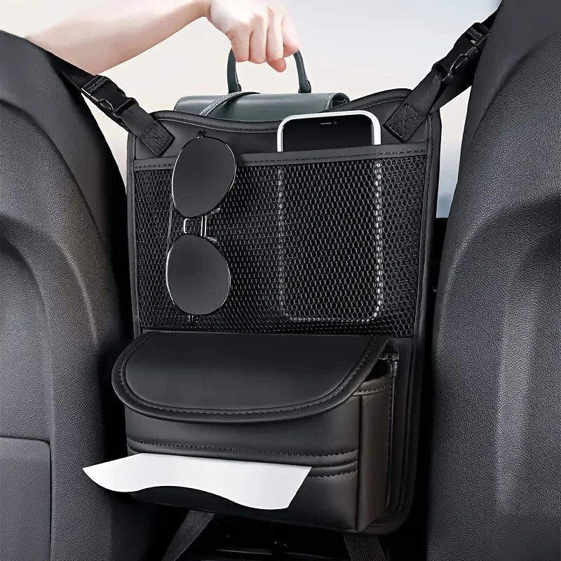Versatile Storage Pouch for Car Seats, Net Pocket for Handbags, Portable Organizer, And Interior Car Accessories.