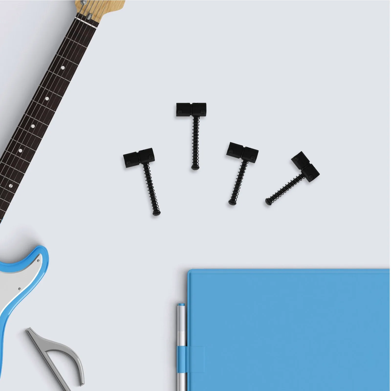 

4Pcs Sleek Silver Guitar Bridge Saddle Accessories For Four String Bass Guitar And Instrument Parts