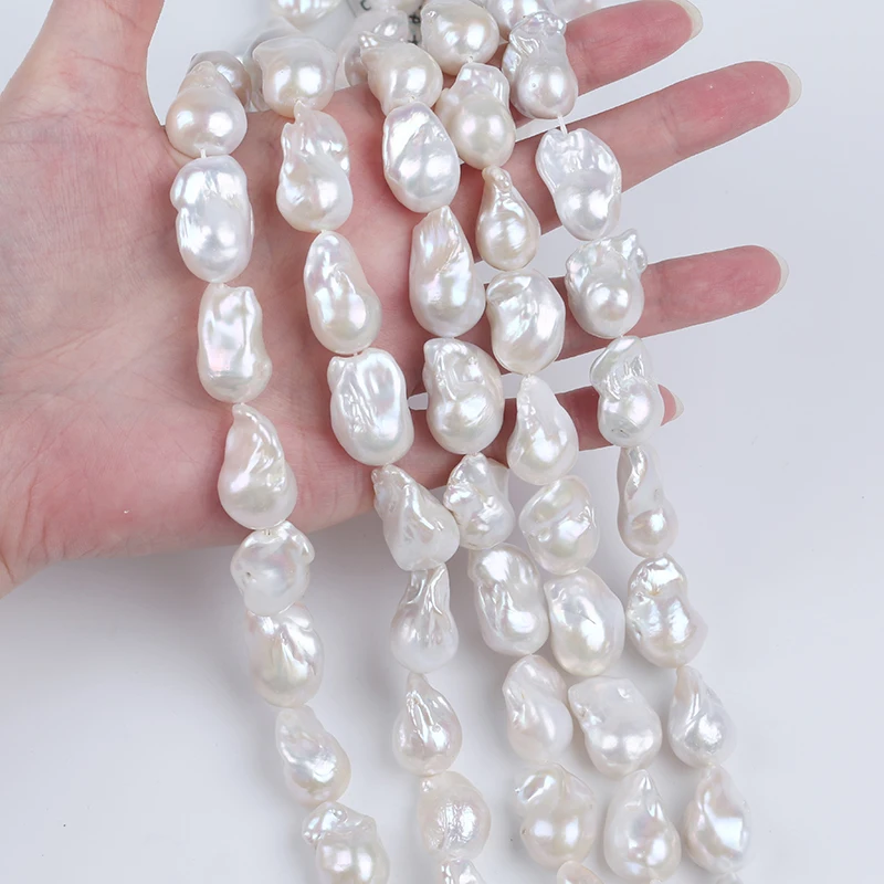 Width 13-15mm Length 20-27mm  Big Size Baroque Shape Freshwater Pearl Loose Starnds